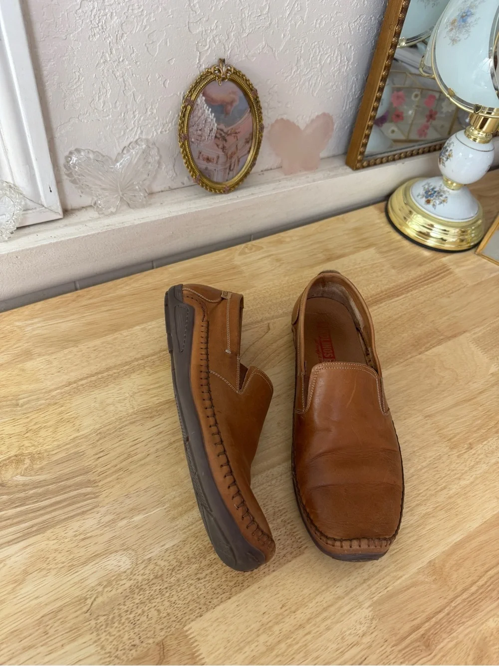 Pikolinos Brown Leather Slip-On Loafers Comfort Shoes EU 43 Classic Casual